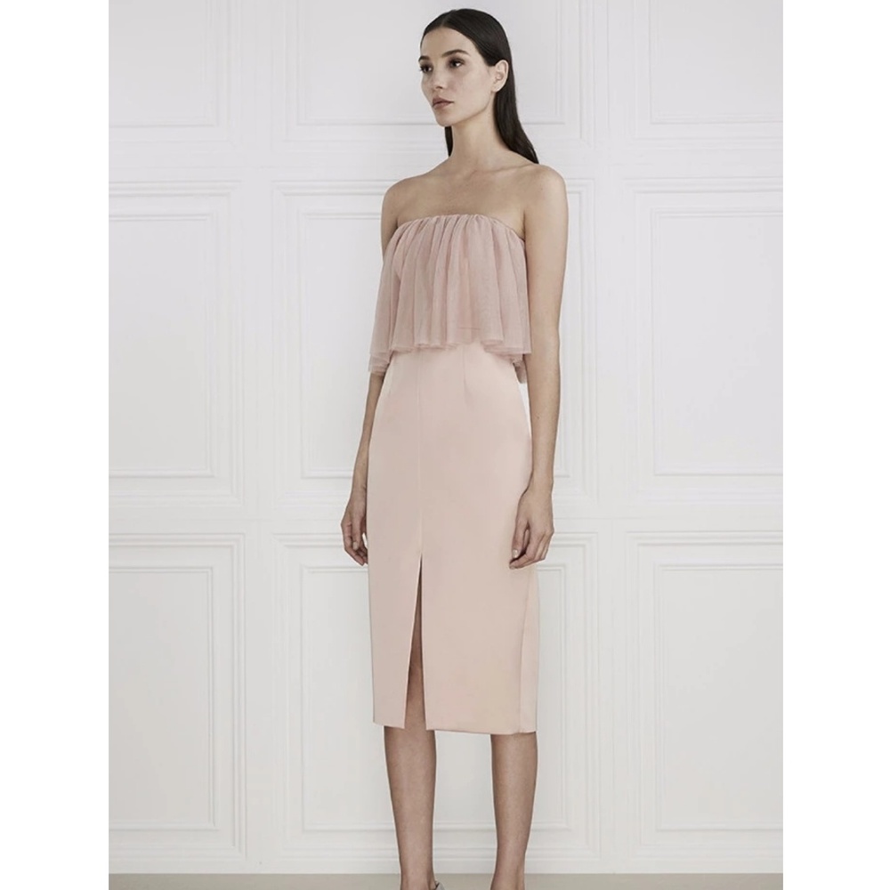 Keepsake white lies strapless midi dress size L